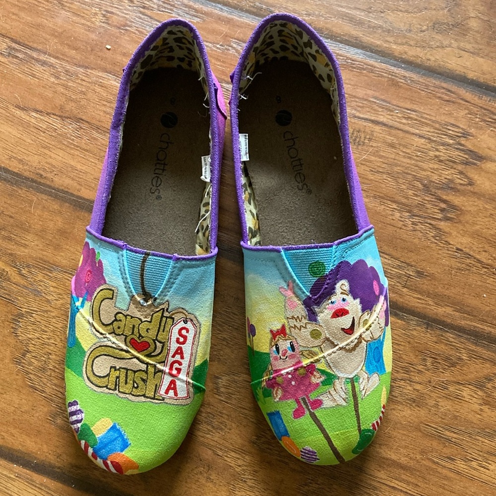 Chatties CANDY CRUSH flats size 8 unique fun colorful shoes